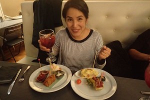 Angela, tapas,  and sangria. 